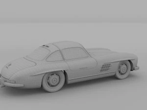 rigged mercedes 300sl w198 rev 3D Model