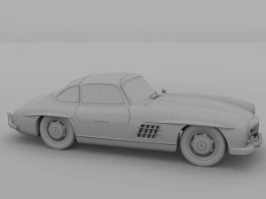 rigged mercedes 300sl w198 rev 3D Model
