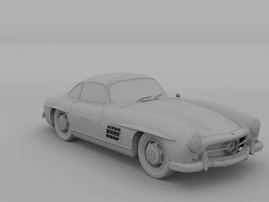 rigged mercedes 300sl w198 rev 3D Model