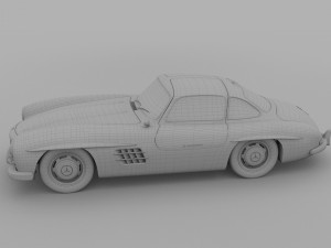 rigged mercedes 300sl w198 rev 3Dモデル