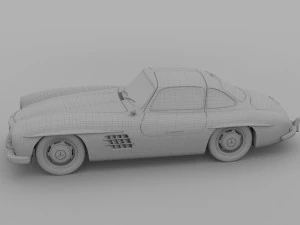 rigged mercedes 300sl w198 rev 3D Model
