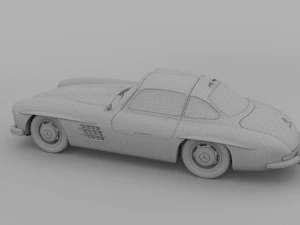 rigged mercedes 300sl w198 rev 3D Model