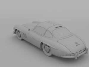 rigged mercedes 300sl w198 rev 3D Model