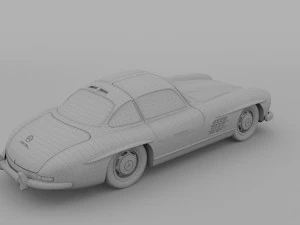 rigged mercedes 300sl w198 rev 3D Model