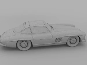 rigged mercedes 300sl w198 rev 3D Model