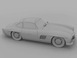 rigged mercedes 300sl w198 rev 3D Model