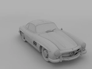 rigged mercedes 300sl w198 rev 3D Model