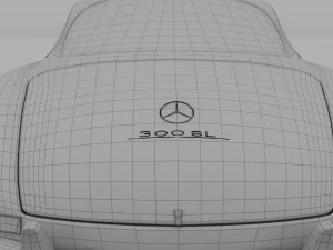 rigged mercedes 300sl w198 rev 3D Model