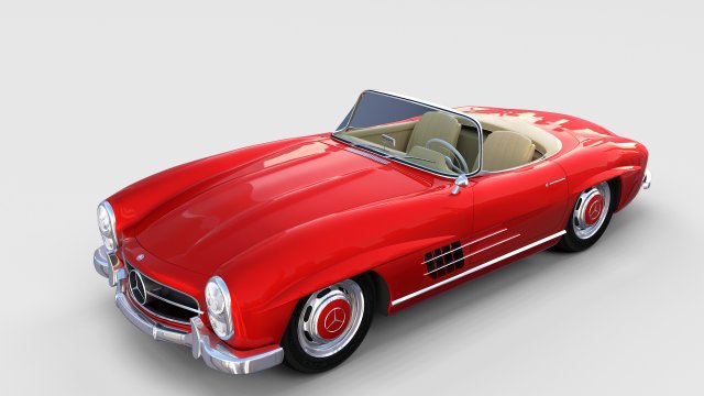 fully modelled mercedes 300sl roadster red rev Modèle 3D .c4d .max .obj .3ds .fbx .stl .blend 