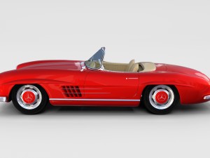 fully modelled mercedes 300sl roadster red rev Modèle 3D