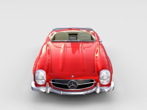 fully modelled mercedes 300sl roadster red rev Modèle 3D
