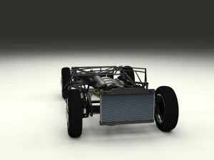 fully modelled mercedes 300sl roadster red rev 3D Model
