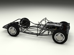 fully modelled mercedes 300sl roadster red rev Modèle 3D