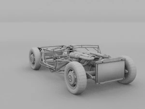 fully modelled mercedes 300sl roadster red rev 3D Model