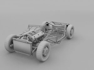 fully modelled mercedes 300sl roadster red rev 3D Model