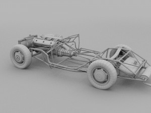 fully modelled mercedes 300sl roadster red rev Modèle 3D