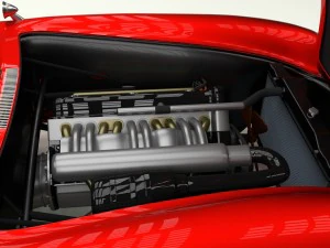 fully modelled mercedes 300sl roadster red rev 3D Model