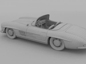 fully modelled mercedes 300sl roadster red rev 3D Model