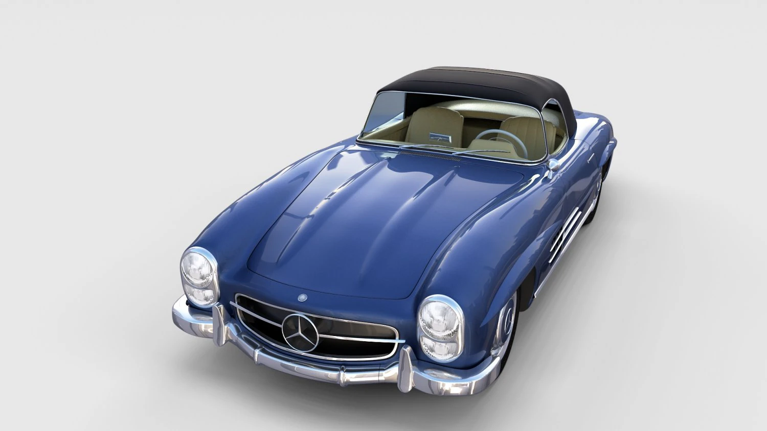 mercedes 300sl roaster top rev 3D Model .c4d .max .obj .3ds .fbx .stl .blend
