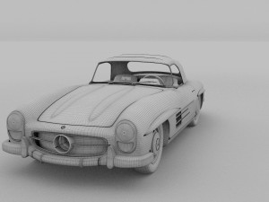 mercedes 300sl roaster top rev Modello 3D