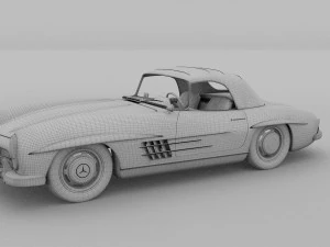 mercedes 300sl roaster top rev 3D Model