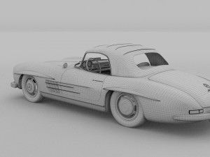 mercedes 300sl roaster top rev Modello 3D