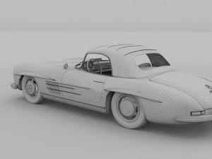 mercedes 300sl roaster top rev 3D Model
