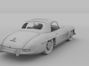 mercedes 300sl roaster top rev Modello 3D