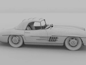 mercedes 300sl roaster top rev 3D Model
