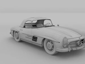 mercedes 300sl roaster top rev 3D Model