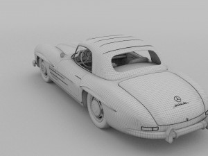 mercedes 300sl roaster top rev Modello 3D