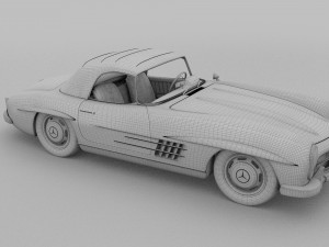 mercedes 300sl roaster top rev Modello 3D
