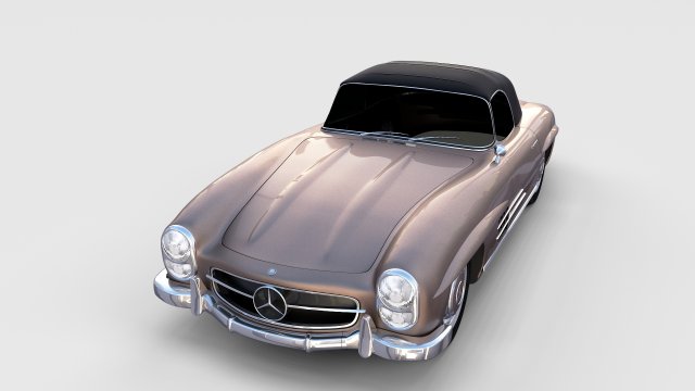 mercedes 300sl roadster top up rev Modello 3D .c4d .max .obj .3ds .fbx .stl .blend 
