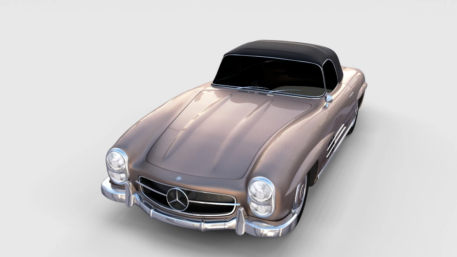 mercedes 300sl roadster top up rev 3D Model .c4d .max .obj .3ds .fbx .stl .blend 
