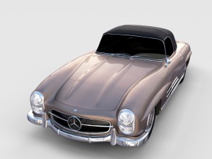 mercedes 300sl roadster top up rev 3D Model