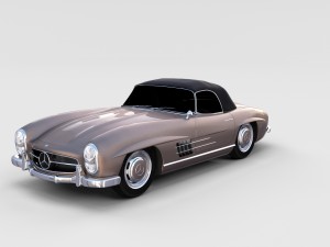 mercedes 300sl roadster top up rev Modello 3D
