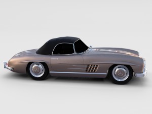 mercedes 300sl roadster top up rev Modello 3D