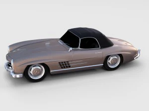mercedes 300sl roadster top up rev 3D Model