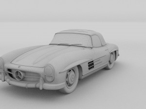 mercedes 300sl roadster top up rev Modello 3D