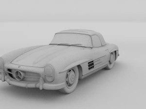 mercedes 300sl roadster top up rev 3D Model