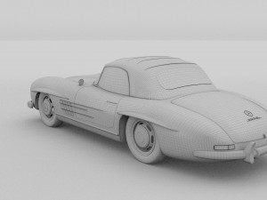 mercedes 300sl roadster top up rev Modello 3D