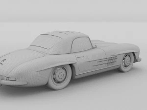 mercedes 300sl roadster top up rev 3D Model