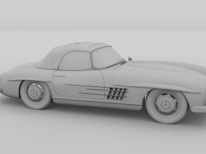 mercedes 300sl roadster top up rev Modello 3D