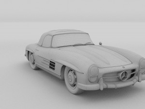 mercedes 300sl roadster top up rev Modello 3D