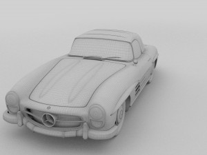 mercedes 300sl roadster top up rev Modello 3D