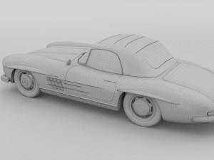 mercedes 300sl roadster top up rev Modello 3D