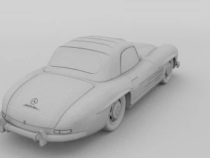 mercedes 300sl roadster top up rev 3D Model