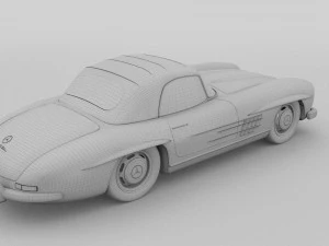 mercedes 300sl roadster top up rev 3D Model