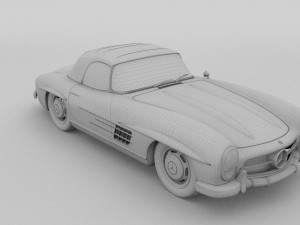 mercedes 300sl roadster top up rev Modello 3D
