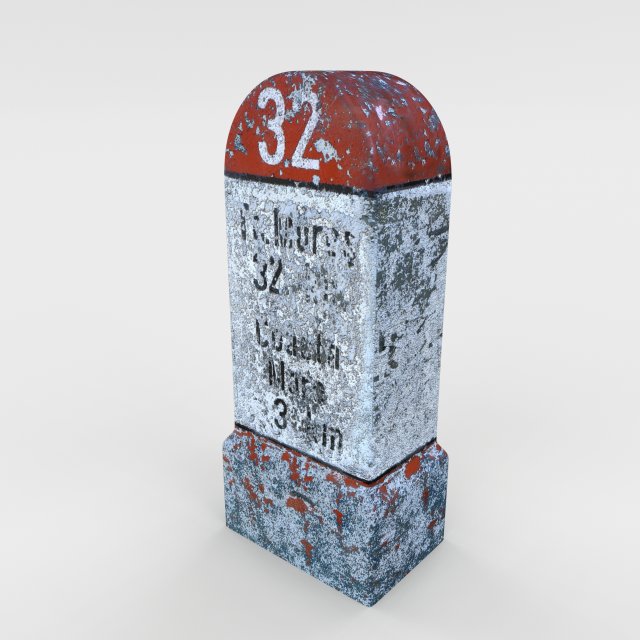 low poly milestone 3D Model .c4d .max .obj .3ds .fbx .stl .blend 